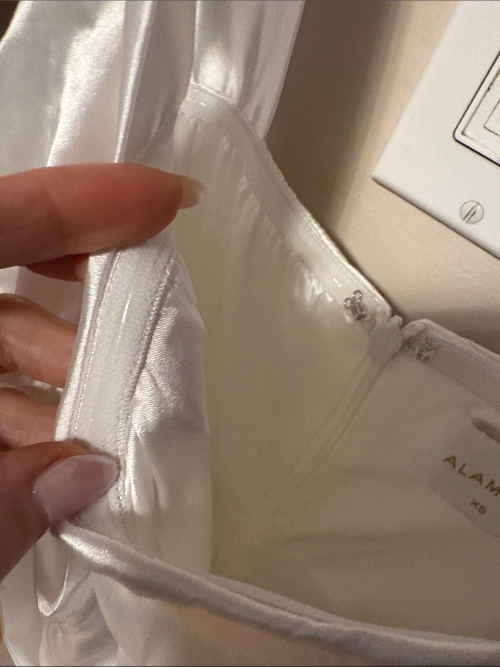 Alamour The Label Ivory Satin Ruched Mini Dress - Picture 6 of 12